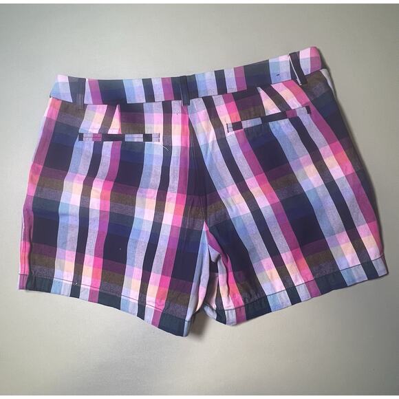 J.Crew Chino Shorts Plaid Pink Blue Multicolor Women’s 14 - Picture 6 of 8